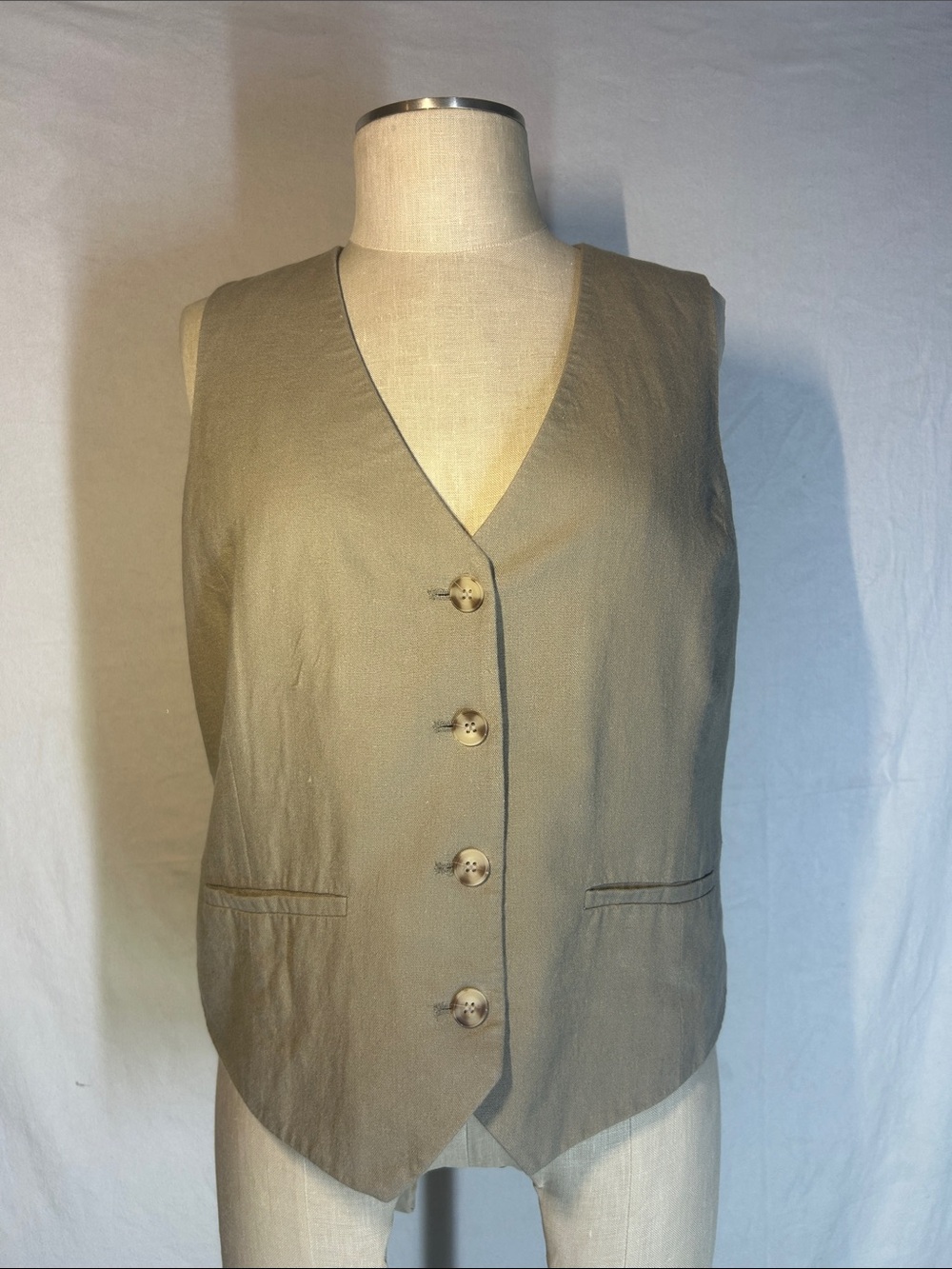 Rachel Zoe Tan Button-Front Vest